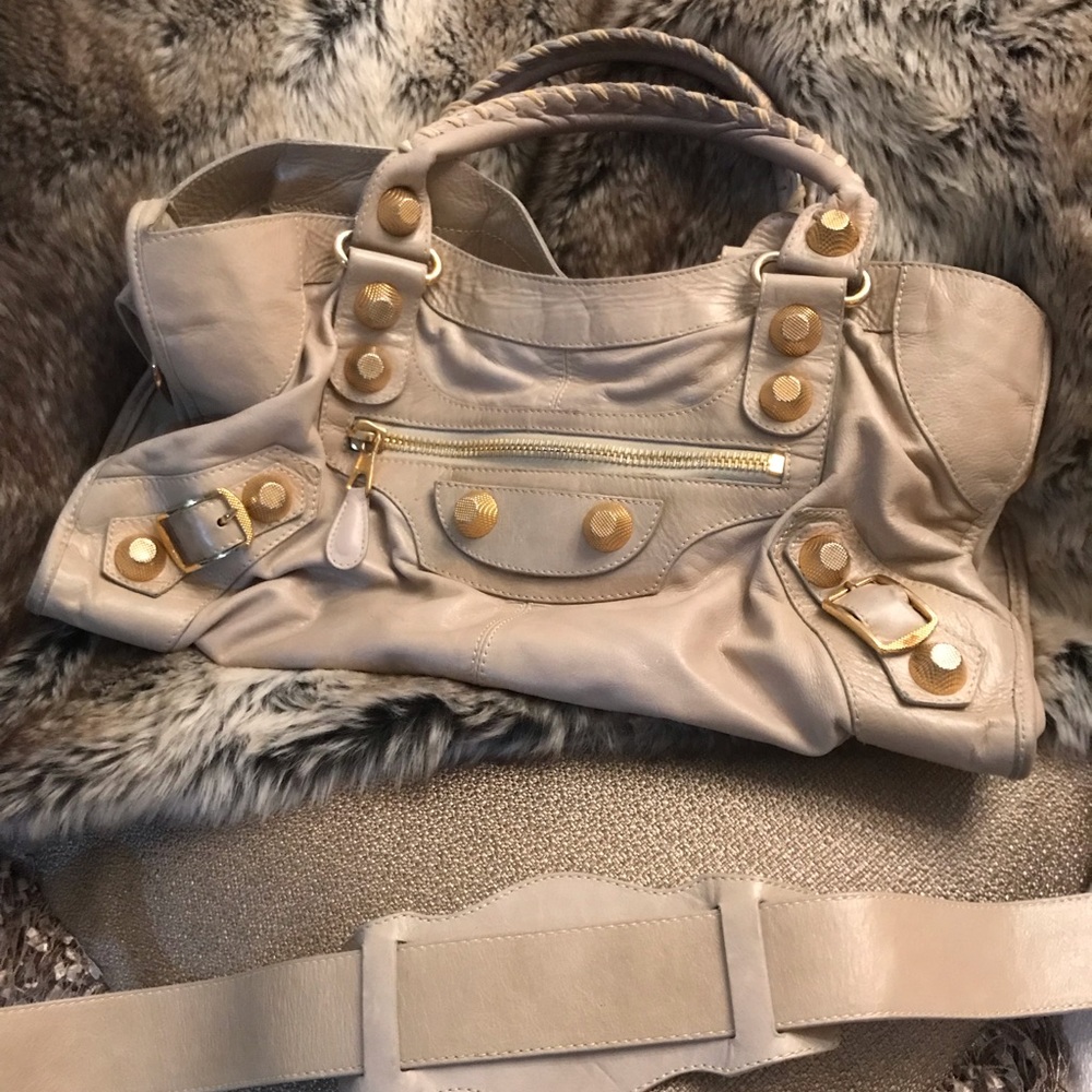 Pre-loved  Balenciaga Giant 21 Gold hardware MC City Grey Agneau leather Vintage